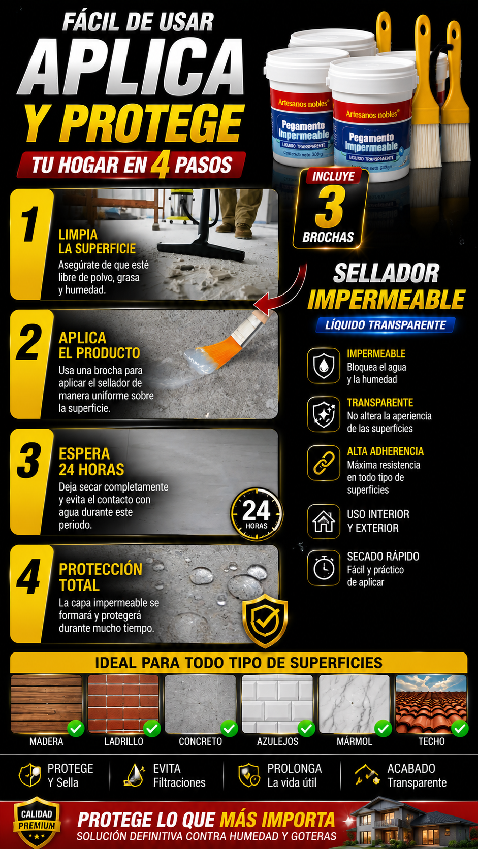 PACK X3 SELLADOR IMPERMEABLE 300g