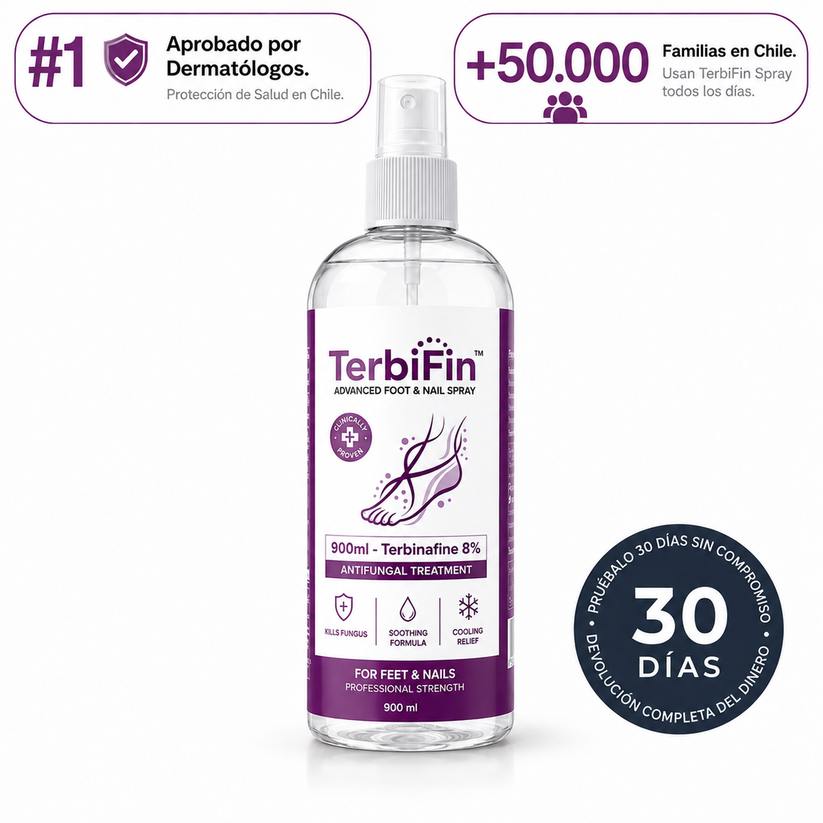 TerbiFin™ Spray Antihongos 900ml - Elimina Hongos en Uñas y Pies