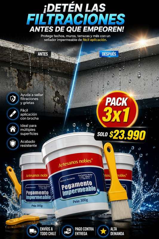 PACK X3 SELLADOR IMPERMEABLE 300g + 3 BROCHAS GRATIS